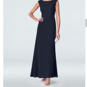 Azazie Mother of the bride navy blue dress size 4